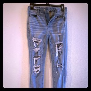 Light wash American Eagle Jeans.